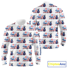 Load image into Gallery viewer, USA 250th Anniversary Long Sleeve Golf Polo Shirt Custom Golf Pattern Patriotic Independence Golf Tops NHN0234