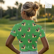 Load image into Gallery viewer, Funny German Shepherd Womens Golf Polo Shirt Custom Green Team Ladies Golf Tops, Dog Lover Gift NHN0213