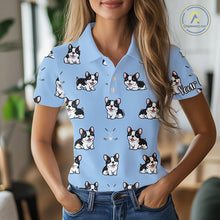 Load image into Gallery viewer, Womens Golf Polo Shirt Custom Funny French Bulldog Team Ladies Golf Tops, Dog Lover Gift NHN0212