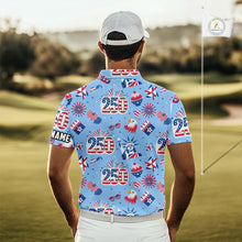 Load image into Gallery viewer, America 250th Anniversary Golf Polo Shirt For Men, Patriotic USA Golf Shirts, Independence Golf Gift NHN0232