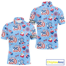 Load image into Gallery viewer, America 250th Anniversary Golf Polo Shirt For Men, Patriotic USA Golf Shirts, Independence Golf Gift NHN0232