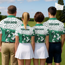 Load image into Gallery viewer, Green Golf Clubs Womens Golf Polo Shirt Custom Name Camo Pattern Golf Shirts Custom Team Golf Top NHN0017