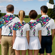 Load image into Gallery viewer, Funny Mens Golf Polo Shirt Custom Toucan Tropical Pattern, Flamingo Golf Shirts For Men NHN0192