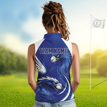 Load image into Gallery viewer, Womens Sleeveless Golf Polo Shirt Custom Blue Eagle Golf Shirts For Team, Golf Top For Ladies NHN0081