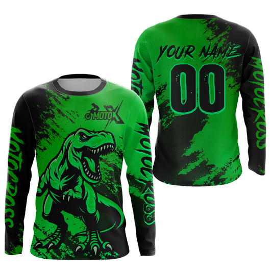 Green Dinosaur Motocross Jersey Dirt Bike Shirts for Men Kid Women Racing Jersey XM417