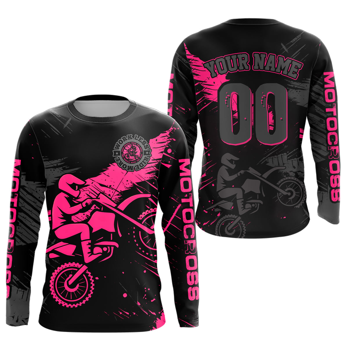 Custom Pink Motocross Racing Jersey for Kid Women Men Personalized Dirt Bike Shirts XM425