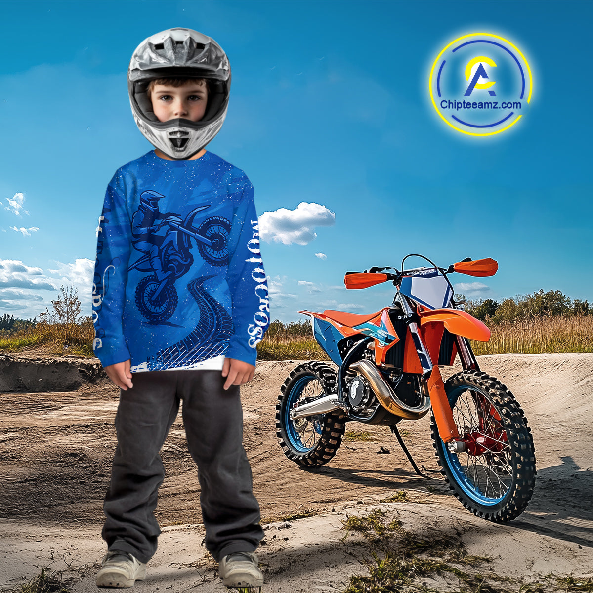 Blue Motocross Jersey Men Women Kid Custom Dirt Bike Shirts Motorcycle Riding Shirt XM432