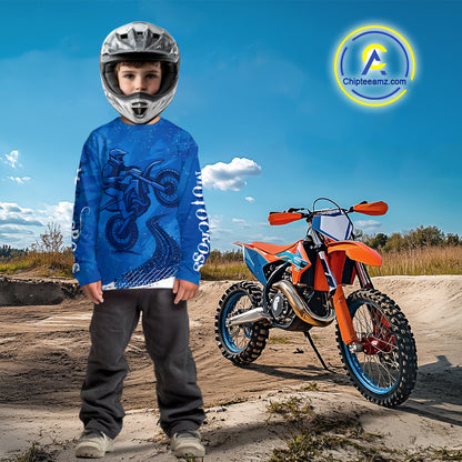 Blue Motocross Jersey Men Women Kid Custom Dirt Bike Shirts Motorcycle Riding Shirt XM432