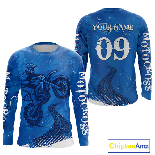 Blue Motocross Jersey Men Women Kid Custom Dirt Bike Shirts Motorcycle Riding Shirt XM432