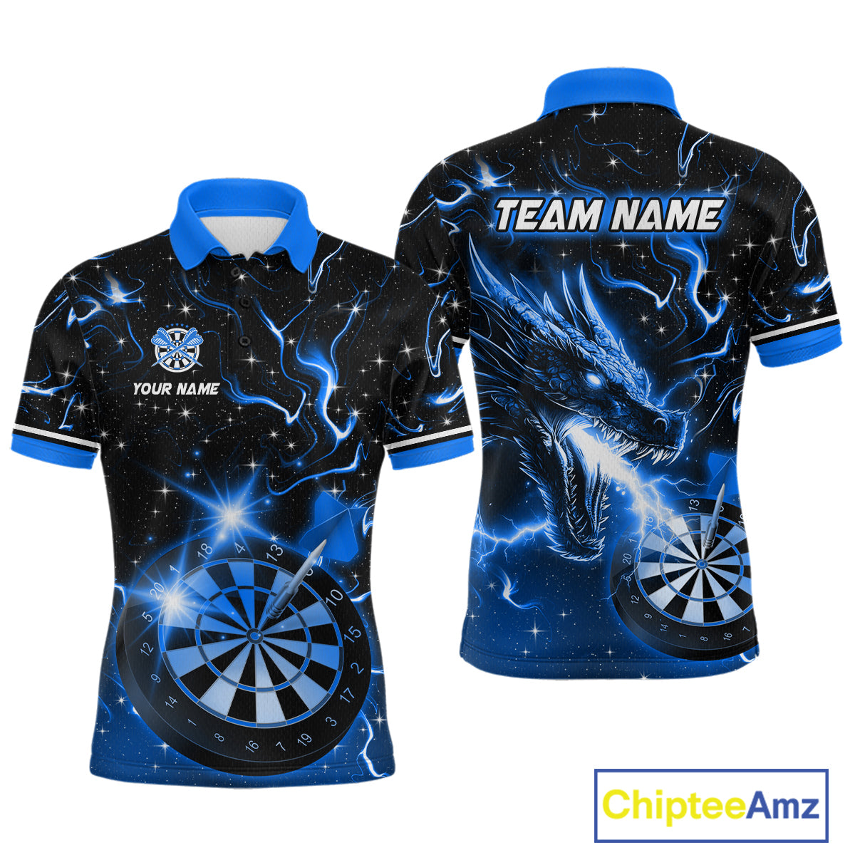 Custom Blue Galaxy Dragon Darts Shirt for Men Darts Team Jerseys Dartboard Shirt NNT291