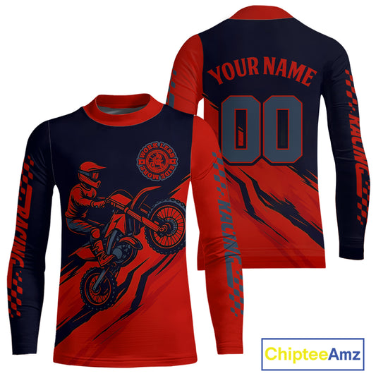 Red Motocross Jersey Custom for Men Women Kid Dirt Bike Shirts Motorcycle Shirt XM434