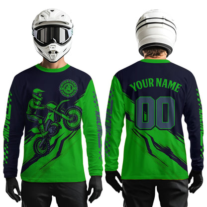 Green Motocross Jersey Custom for Men Women Kid Dirt Bike Shirts Motorcycle Shirt XM434