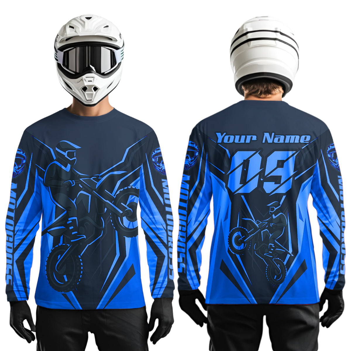 Blue Custom Motocross Jersey Men Women Kid Dirt Bike Shirts Motorcycle Riding Shirt XM441