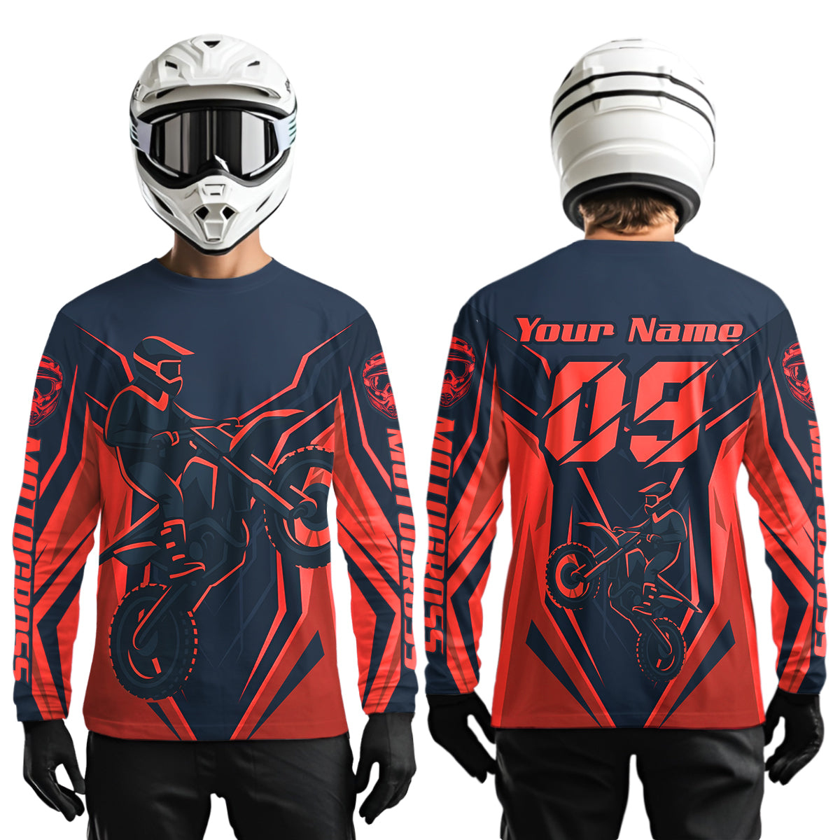 Orange Custom Motocross Jersey Men Women Kid Dirt Bike Shirts Motorcycle Riding Shirt XM441