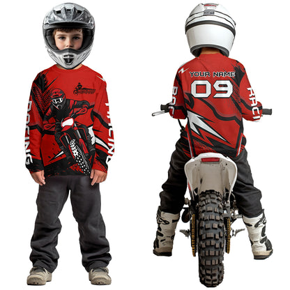 Red Custom Motocross Jersey Men Women Kid Dirt Bike Shirts Off road Riding Shirt XM465