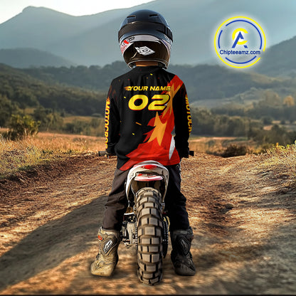Flaming Motocross Racing Jersey Custom for Women Kid Men Dirt Bike Off road Shirt XM470