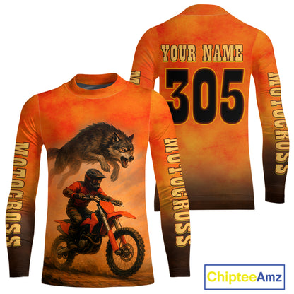 Wolf Custom Motocross Jersey Dirt Bike Shirt for Men Kid Women Moto Racing Shirt XM401