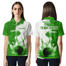 Load image into Gallery viewer, Green Bowling Shirts for Women Men Custom Bowling Polo &amp; 1/4 Zip Shirt for Team MBL220