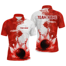 Load image into Gallery viewer, Red Bowling Shirts for Women Men Custom Bowling Polo &amp; 1/4 Zip Shirt for Team MBL220