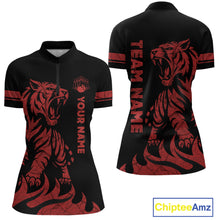 Load image into Gallery viewer, Red Tiger Bowling Shirts for Team Men Women Custom Bowling Jersey Polo &amp; Quarter Zip Shirt MBL188