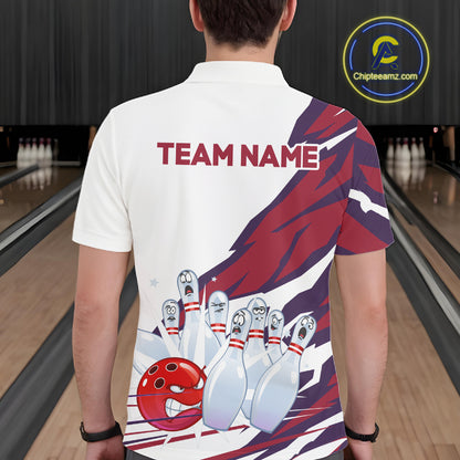 Custom Funny Angry Bowling Jersey for Men Bowling Team Shirts Bowling League Polo & 1/4 Zip HNT486