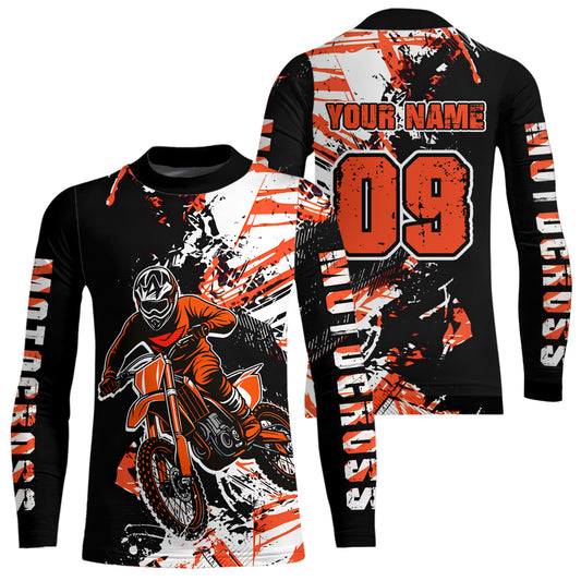 Orange Motocross Jersey Kids Women Men Custom Dirt Bike Shirts Motorcycle Shirt XM495