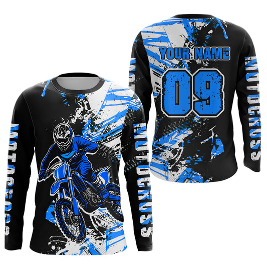 Blue Motocross Jersey Kids Women Men Custom Dirt Bike Shirts Motorcycle Shirt XM495