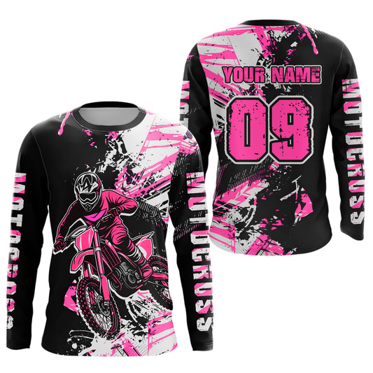 Pink Motocross Jersey Kids Women Men Custom Dirt Bike Shirts Motorcycle Shirt XM495