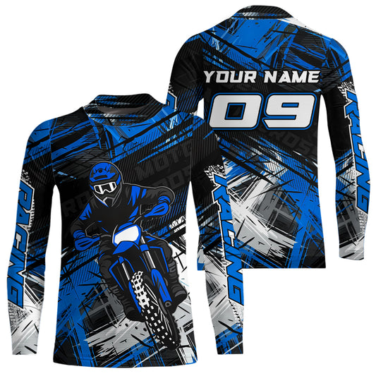Blue Motocross Jersey for Men Kids Women Custom Dirt Bike Shirts Motorcycle Shirt XM496