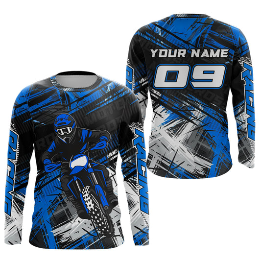 Blue Motocross Jersey for Men Kids Women Custom Dirt Bike Shirts Motorcycle Shirt XM496