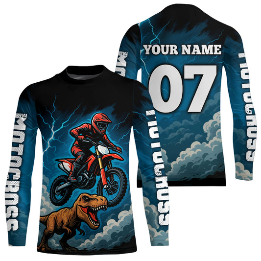 Blue Motocross Jersey Smoke Dirt Bike Shirts for Men Kid Women Racing Off road Jersey XM413