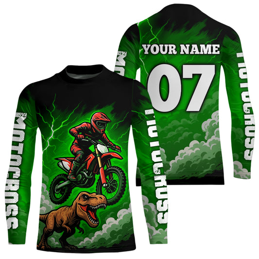 Green Motocross Jersey Smoke Dirt Bike Shirts for Men Kid Women Racing Off road Jersey XM413