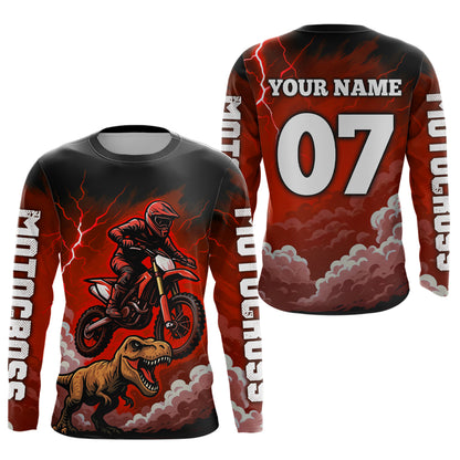 Red Motocross Jersey Smoke Dirt Bike Shirts for Men Kid Women Racing Off road Jersey XM413