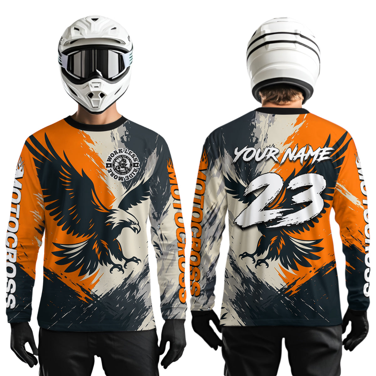 Orange Eagle Custom Motocross Racing Jersey Kid Women Men Dirt Bike Shirts Riding Shirt XM421