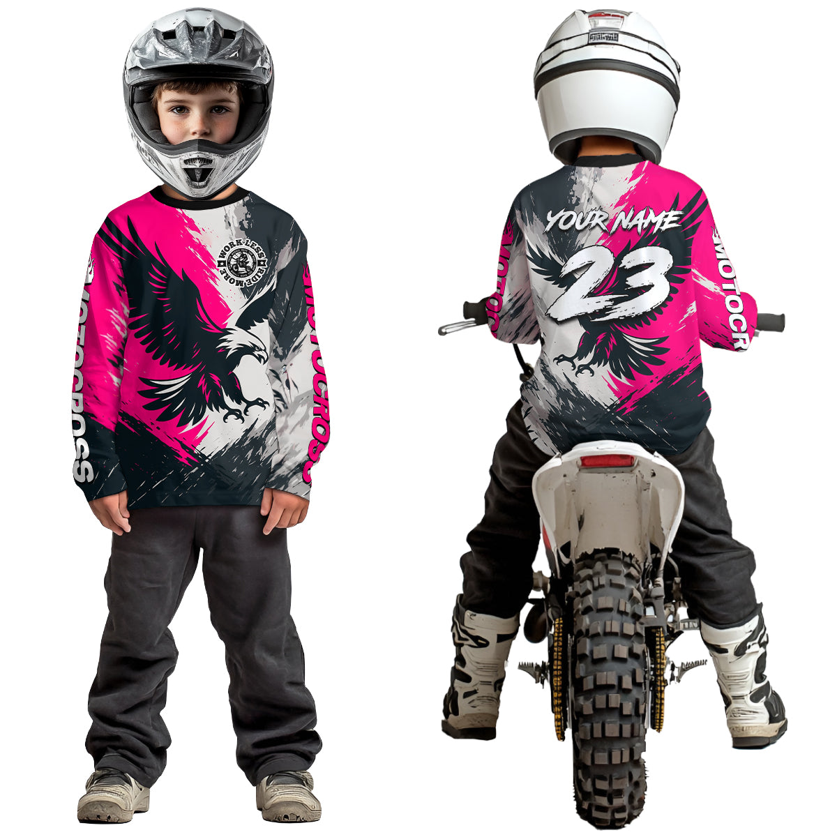 Pink Eagle Custom Motocross Racing Jersey Kid Women Men Dirt Bike Shirts Riding Shirt XM421