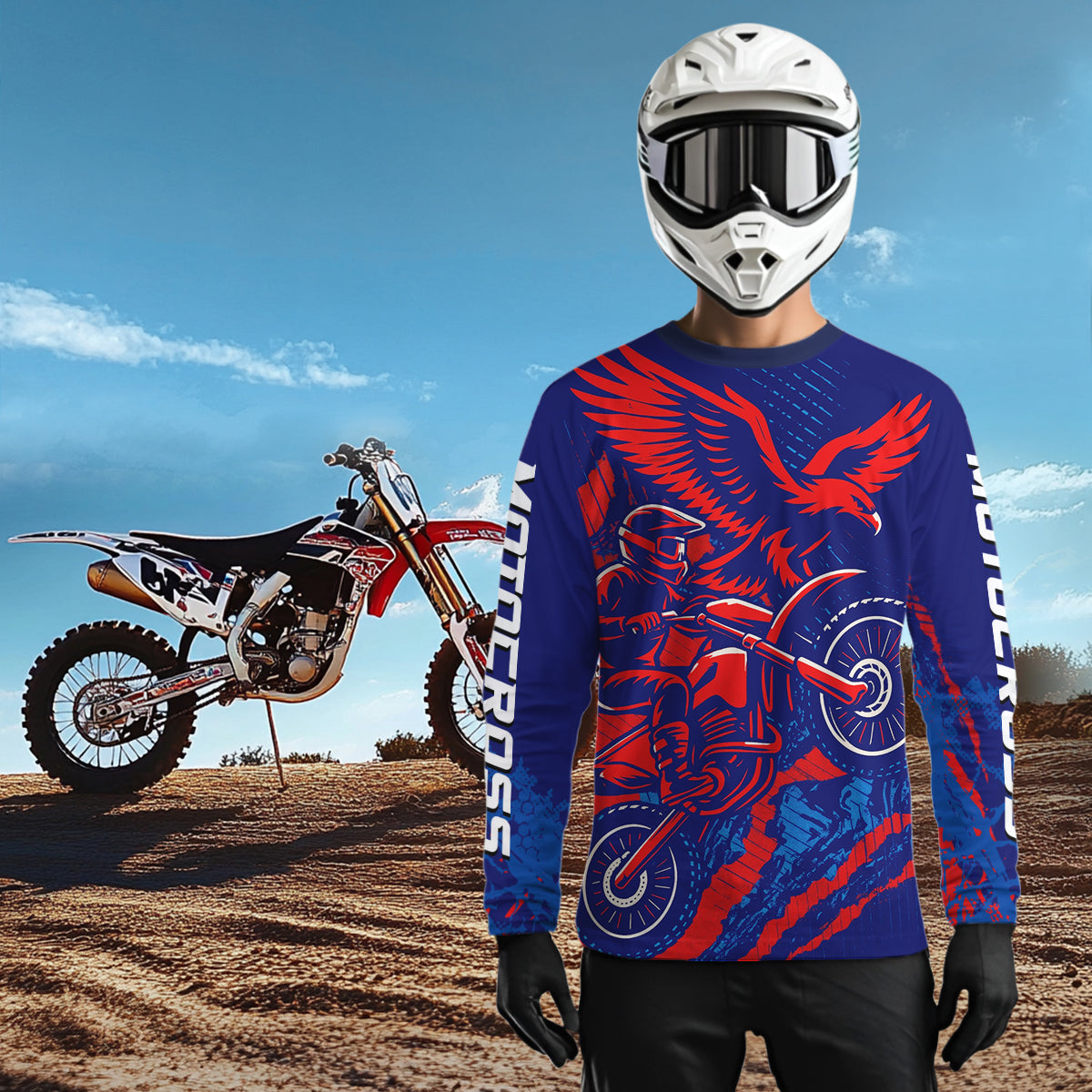 Eagle Motocross Racing Jersey Kid Women Men Blue&Pink Custom Dirt Bike Shirts XM424