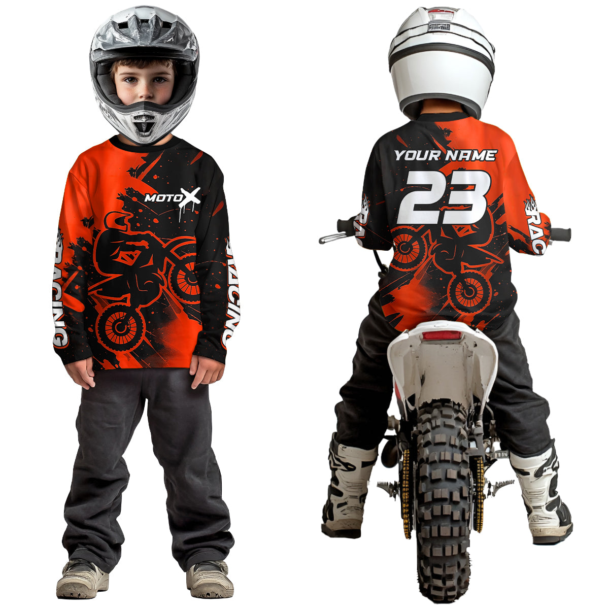 Red Motocross Jersey for Kid Women Men Personalized Dirt Bike Shirts Racing Shirt XM426