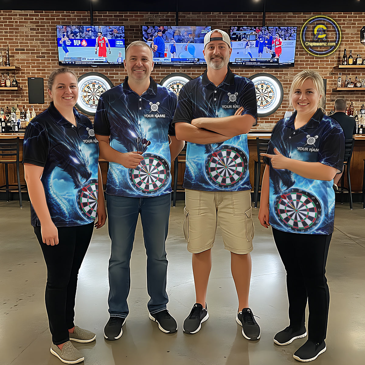 Custom Thunder Dragon Darts Shirt for Women Darts Team Jerseys Dartboard Shirt Dart League NNT290
