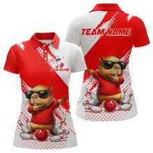 Load image into Gallery viewer, Funny Squirrel Bowling Shirts Team Men Women Bowling Jerseys Red Bowling Polo 1/4 Zip MBL215