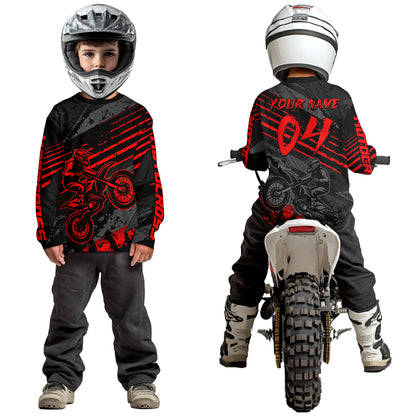 Red Custom Motocross Racing Jersey for Men Women Kid Dirt Bike Shirts Riding Shirt XM444