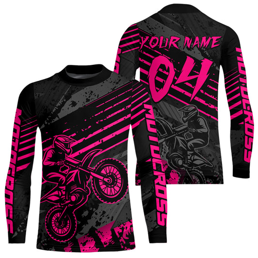 Pink Custom Motocross Racing Jersey for Men Women Kid Dirt Bike Shirts Riding Shirt XM444