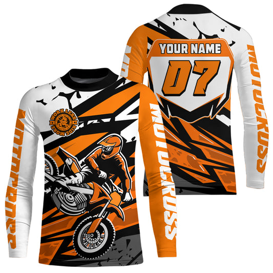 Orange Motocross Racing Jersey for Men Women Kid Custom Dirt Bike Shirts Riding Shirt XM446