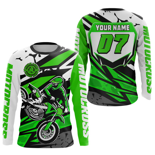 Green Motocross Racing Jersey for Men Women Kid Custom Dirt Bike Shirts Riding Shirt XM446