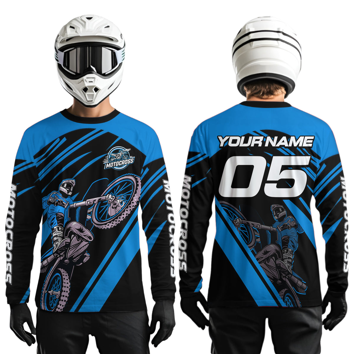 Blue Custom Motocross Jersey for Men Women Kid Dirt Bike Shirts Motorcycle Shirt XM456