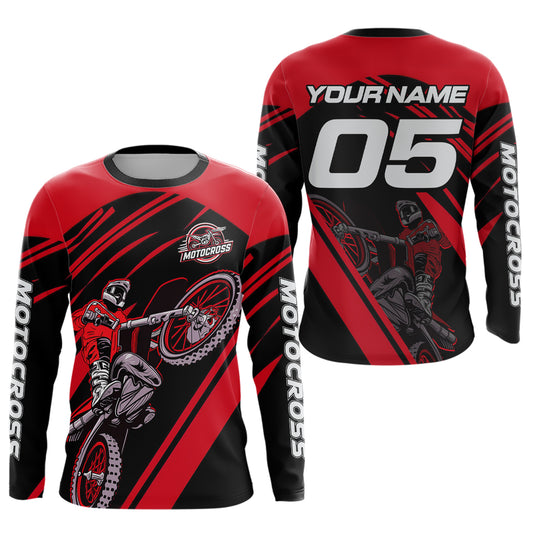 Red Custom Motocross Jersey for Men Women Kid Dirt Bike Shirts Motorcycle Shirt XM456
