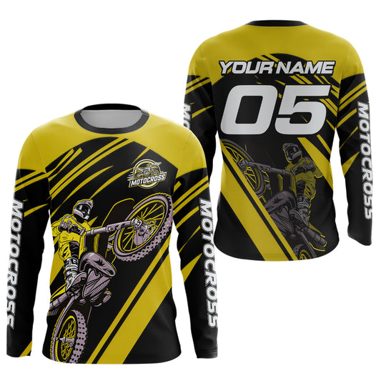 Yellow Custom Motocross Jersey for Men Women Kid Dirt Bike Shirts Motorcycle Shirt XM456