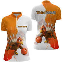 Load image into Gallery viewer, Custom Turkey Bowling Shirts for Women Men Team Orange Bowling Jerseys Thanksgiving MBL178
