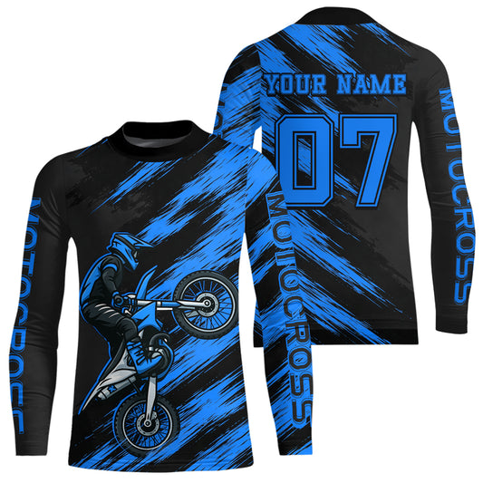 Blue Motocross Jersey Men Kid Women Dirt Bike Jersey Custom Motorcycle Riding Shirt XM483