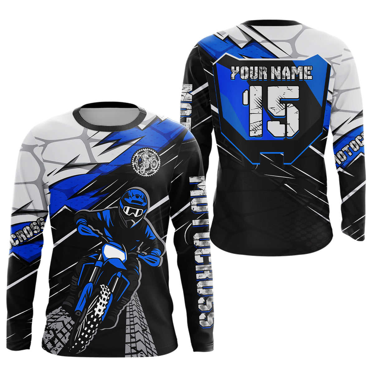 Blue Motocross Jersey Custom Dirt Bike Shirts for Men Kid Women Motorcycle Shirt XM488