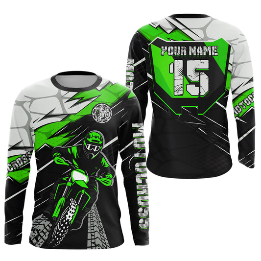 Green Motocross Jersey Custom Dirt Bike Shirts for Men Kid Women Motorcycle Shirt XM488